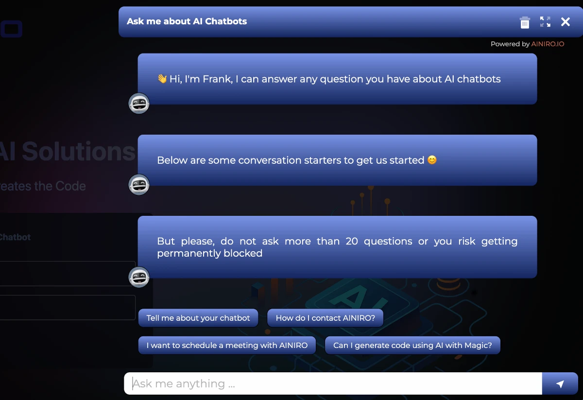 Gradient background color in your AI chatbot