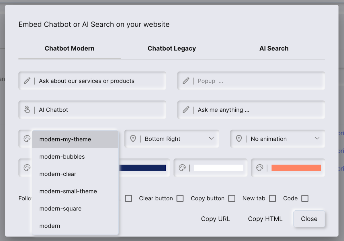 Creating a custom theme and embedding it