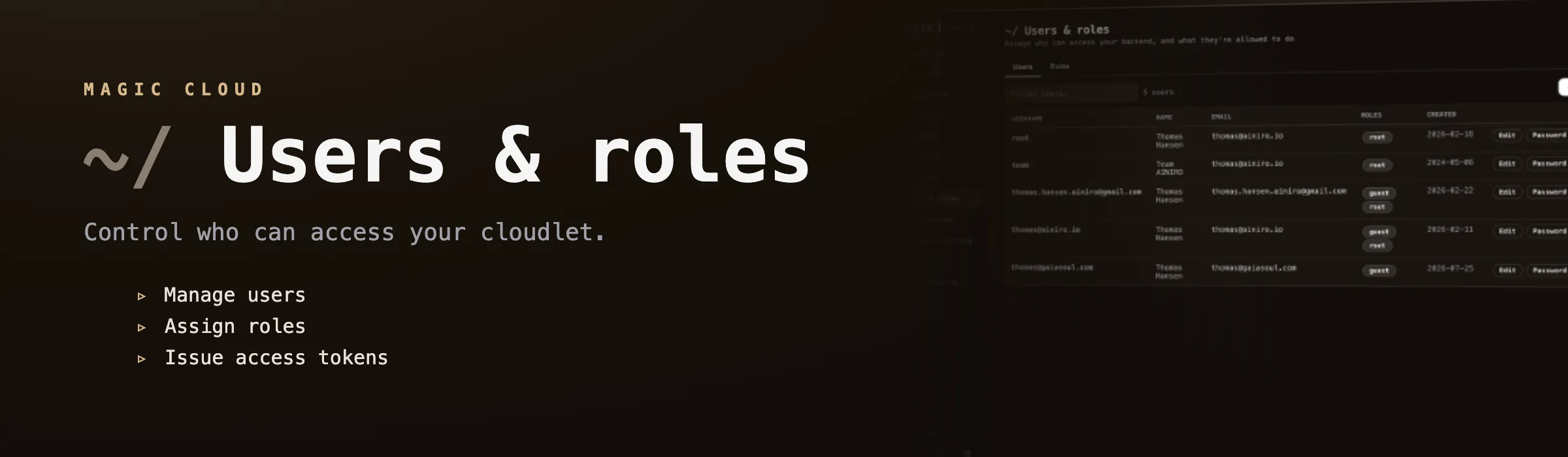 Users and roles