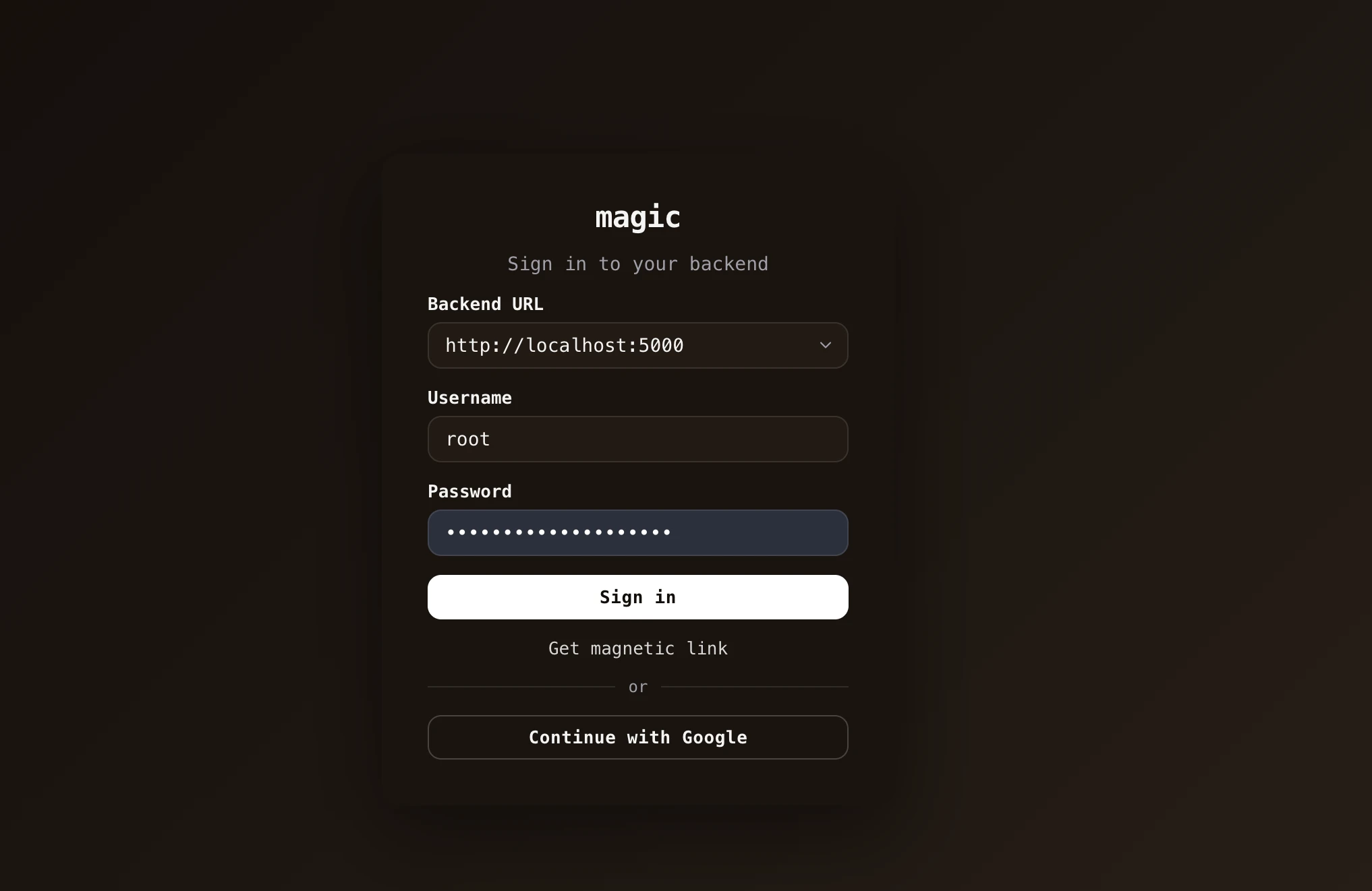 Screenshot of signing in to Magic through an external OIDC identity provider